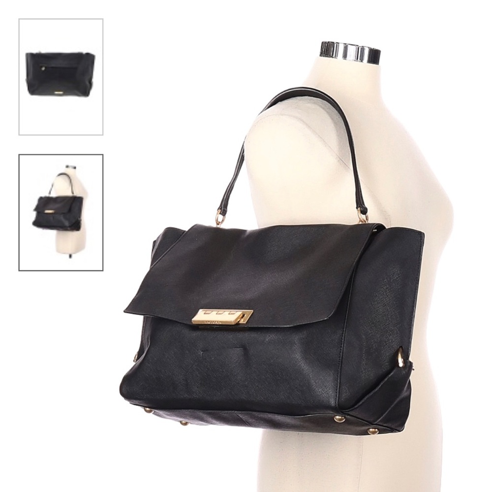 Zac Posen Black and Gold Leather Tote